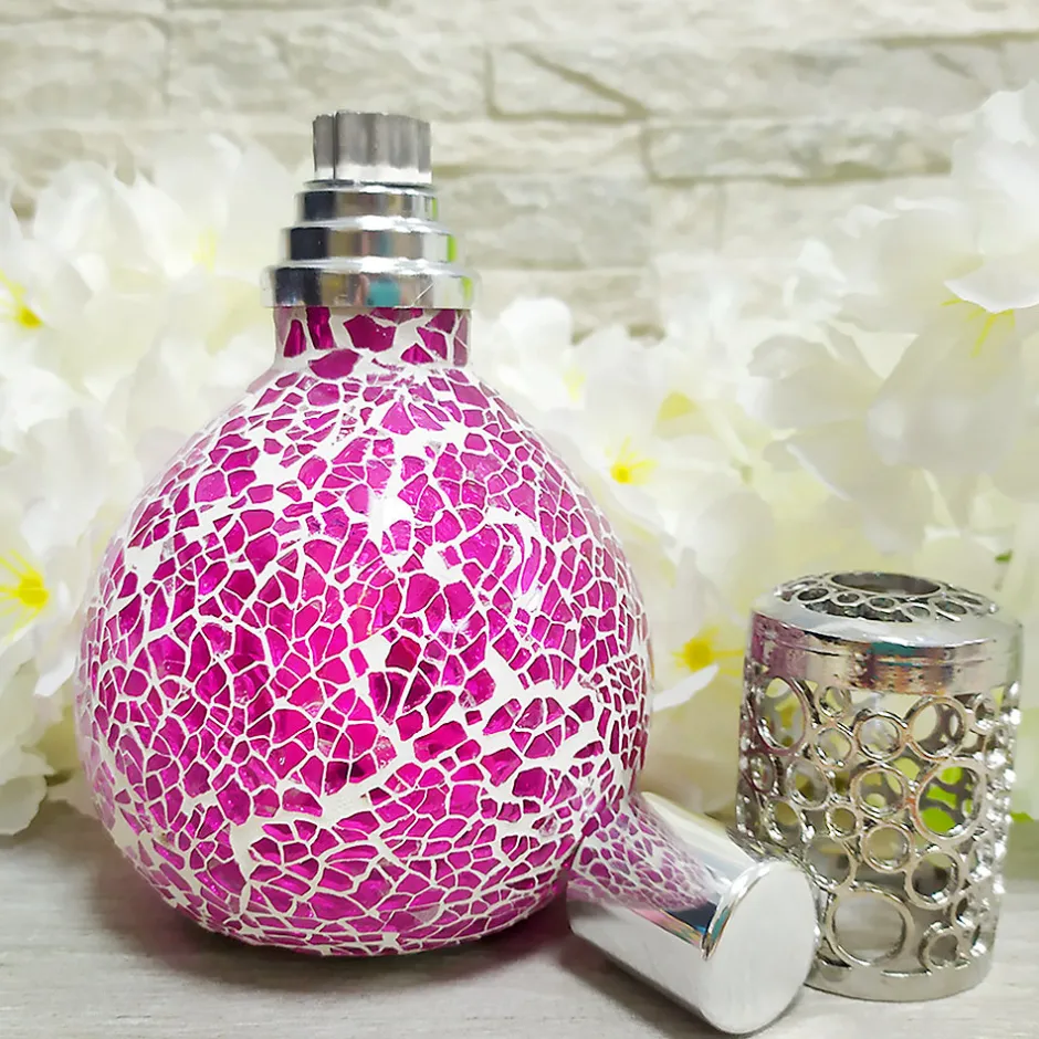 Mamamanuela Pack économique Lampe Catalytique Mosaïque Fuchsia + Lavender Expression (200 ml) + Nettoyant Neutre (200 ml) + Mèche de Rechange