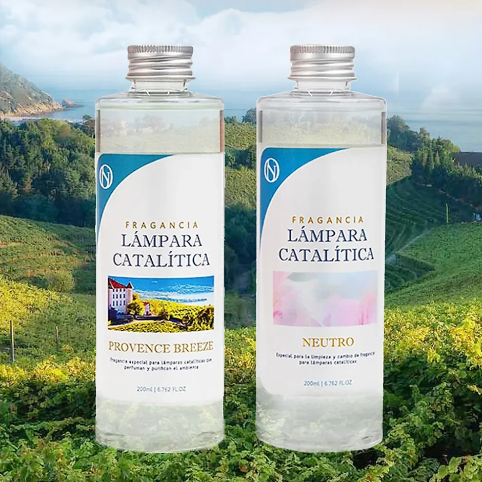 Mamamanuela Pack économique Lampe Catalytique Orange Waves + Parfum Provence Breeze (200 ml) + Nettoyant Neutre (200 ml) + Mèche de Rechange New