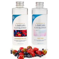 Mamamanuela Pack économique Lampe Catalytique Orange Waves + Parfum Summer Fruits (500 ml) + Nettoyant Neutre (200 ml) + Mèche de Rechange