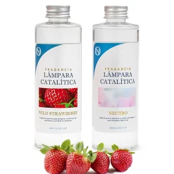 Mamamanuela Pack économique Lampe Catalytique Mosaïque Doré + Parfum Wild Strawberry (200 ml) + Nettoyant Neutre (200 ml) + Mèche de Rechange