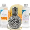 Mamamanuela Pack économique Lampe Catalytique Mosaïque Noir + Parfum Waikiki Melon (200 ml) + Nettoyant Neutre (200 ml) + Mèche de Rechange
