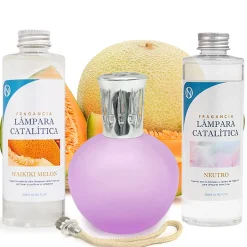 Mamamanuela Pack économique Lampe Catalytique Fuchsia Mat + Parfum Waikiki Melon (200 ml) + Nettoyant Neutre (200 ml) + Mèche de Rechange