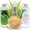 Mamamanuela Pack économique Lampe Catalytique Mosaïque Bicolore + Parfum Citronnelle (200 ml) + Nettoyant Neutre (200 ml) + Mèche de Rechange