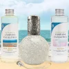 Mamamanuela Pack économique Lampe Catalytique Mosaïque Blanc + Parfum Mediterranean Light (500ml) + Nettoyant Neutre (200ml) + Mèche Rechange