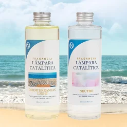 Mamamanuela Pack économique Lampe Catalytique Mosaïque Blanc + Parfum Mediterranean Light (500ml) + Nettoyant Neutre (200ml) + Mèche Rechange