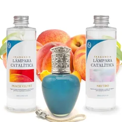 Mamamanuela Pack économique Lampe Catalytique Aqua Marina + Parfum Peach Velvet (500 ml) + Nettoyant Neutre (200 ml) + Mèche de Rechange Outlet