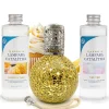 Mamamanuela Pack économique Lampe Catalytique Mosaïque Doré + Parfum Lemon Cake (500 ml) + Nettoyant Neutre (200 ml) + Mèche de Rechange