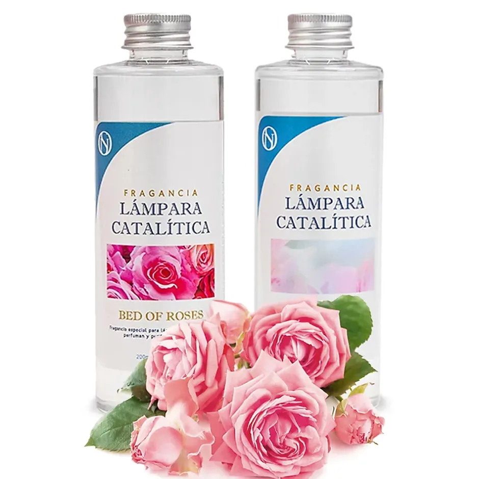 Mamamanuela Pack économique Lampe Catalytique Orange Waves + Parfum Bed of Roses (500 ml) + Nettoyant Neutre (200 ml) + Mèche de Rechange Clearance