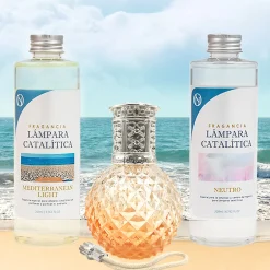 Mamamanuela Pack économique Lampe Catalytique Orange Diamonds + Mediterranean Light (200 ml) + Nettoyant Neutre (200 ml) + Mèche de Rechange