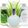 Mamamanuela Pack économique Lampe Catalytique Bleu Gris Mat + Parfum Citronnelle (500 ml) + Nettoyant Neutre (200 ml) + Mèche de Rechange