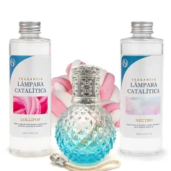 Mamamanuela Pack économique Lampe Catalytique Blue Diamonds + Parfum Lollipop (500 ml) + Nettoyant Neutre (200 ml) + Mèche de Rechange Discount