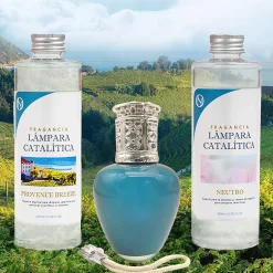 Mamamanuela Pack économique Lampe Catalytique Aqua Marina + Parfum Provence Breeze (200 ml) + Nettoyant Neutre (200 ml) + Mèche de Rechange