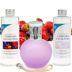 Mamamanuela Pack économique Lampe Catalytique Fuchsia Mat + Parfum Summer Fruits (500 ml) + Nettoyant Neutre (200 ml) + Mèche de Rechange Sale