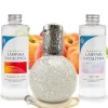 Mamamanuela Pack économique Lampe Catalytique Mosaïque Blanc + Parfum Peach Velvet (500 ml) + Nettoyant Neutre (200 ml) + Mèche de Rechange