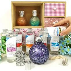 Mamamanuela Pack économique Lampe Catalytique Drops Orange + Parfum Citronnelle (200 ml) + Nettoyant Neutre (200 ml) + Mèche de Rechange New