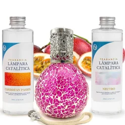Mamamanuela Pack économique Mosaïque Fuchsia + Parfum Caribbean Passion (500 ml) + Nettoyant neutre (200 ml) + Mèche de rechange