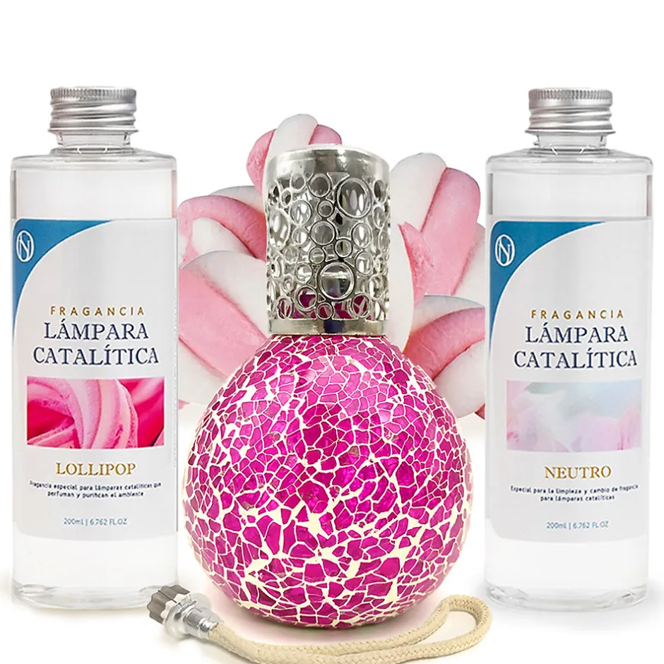Mamamanuela Pack économique Mosaïque Fuchsia + Parfum Lollipop (500 ml) + Nettoyant neutre (200 ml) + Mèche de rechange