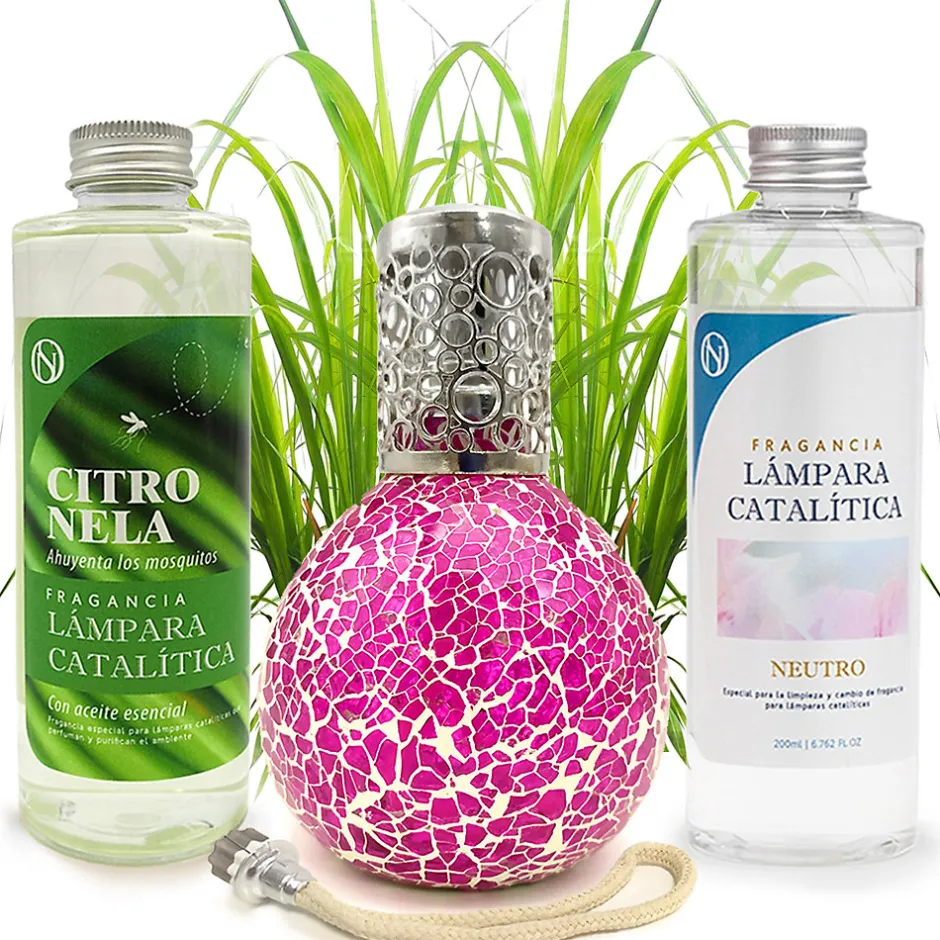Mamamanuela Pack économique Mosaïque Fuchsia + Parfum Citronnelle (500 ml) + Nettoyant Neutre (200 ml) + Mèche de Rechange