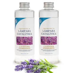Mamamanuela Pack économique 2x Parfum de lampe catalytique 500ml: Arôme Lavender Expression. Profitez plus longtemps de votre parfum préféré