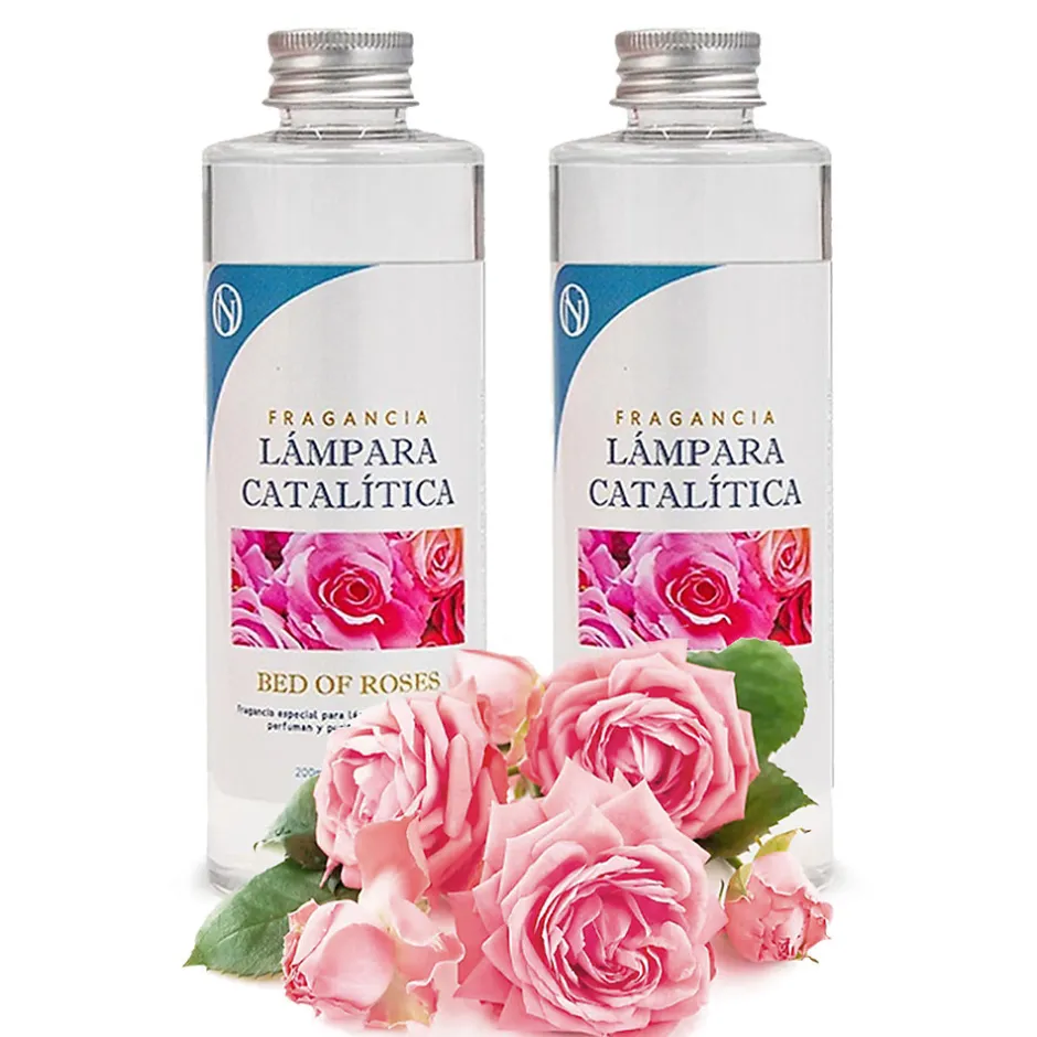 Mamamanuela Pack économique 2x Parfum pour lampe catalytique 200 ml : Arôme Bed of Roses - Profitez plus longtemps de votre parfum préféré