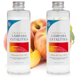 Mamamanuela Pack économique 2x Parfum pour lampe catalytique 200 ml : Arôme Peach Velvet - Profitez plus longtemps de votre parfum préféré