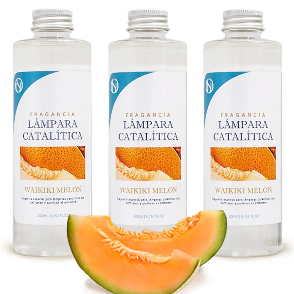 Mamamanuela Pack économique 3x Parfum pour lampe catalytique 200 ml : Arôme Waikiki Melon - Profitez plus longtemps de votre parfum préféré
