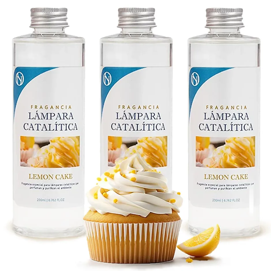 Mamamanuela Pack économique 3x Parfum pour lampe catalytique 500 ml : Arôme Lemon Cake - Profitez plus longtemps de votre parfum préféré New