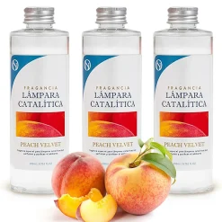 Mamamanuela Pack économique 3x Parfums pour lampe catalytique 200 ml : Arôme Peach Velvet - Profitez plus longtemps de votre parfum préféré