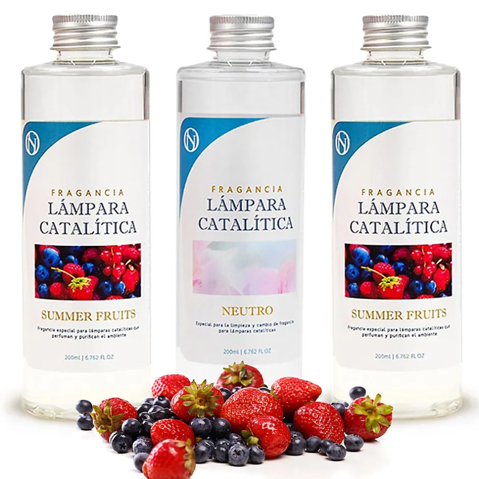 Mamamanuela Pack économique 3x Parfums pour Lampe Catalytique : 2 Arômes Summer Fruits 500 ml + Nettoyant Neutre 200 ml