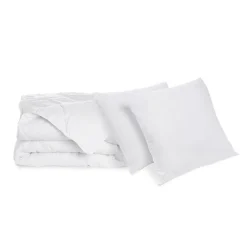 Bleu Calin Pack Couette chaude 220x240cm + 2 Oreillers moelleux 60x60cm LAVABLE A 95 C