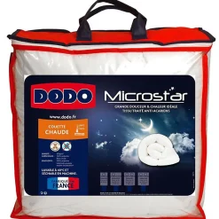 Dodo Pack Couette Microstar 220 x 240 cm pour lit 2 places + 2 Oreillers Microstar 60 x 60 cm + 2 Oreillers Microstar 50 x 70 cm Hot