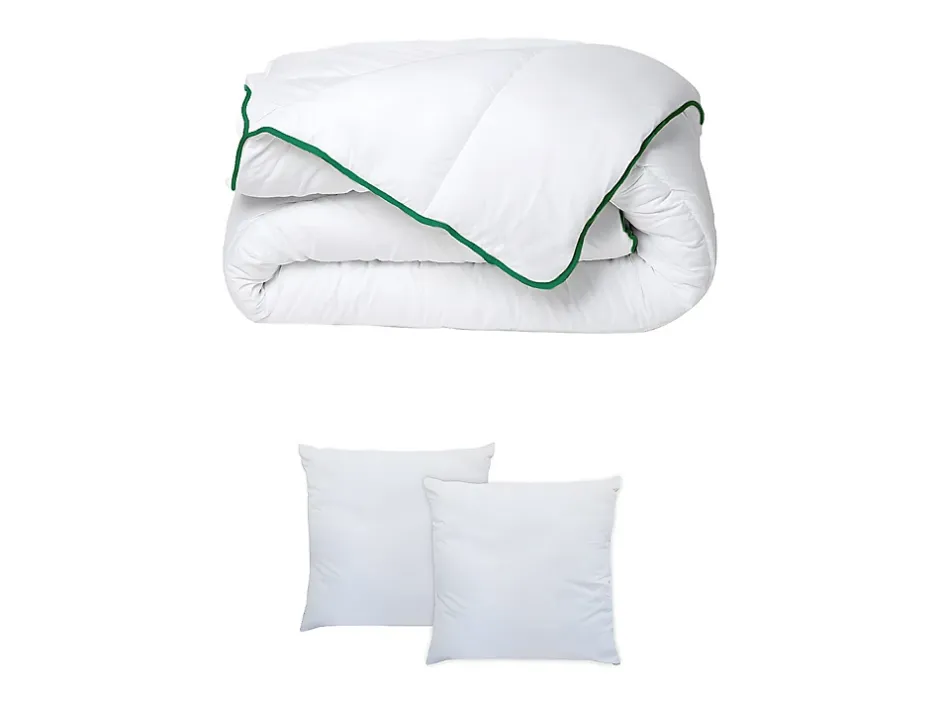 Vente-unique Pack Couette tempérée 220 x 240 + 2 oreillers 60 x 60 cm - Anti-acariens naturel Greencare - AZYLIA II