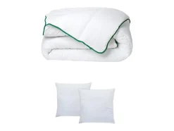 Vente-unique Pack Couette tempérée 220 x 240 + 2 oreillers 60 x 60 cm - Anti-acariens naturel Greencare - AZYLIA II
