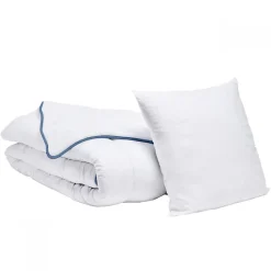 Bleu Calin Pack Couette Tempérée 140x200cm + 1 Oreiller 60x60cm New