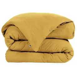 L'Effet Papillon Pack housse de couette "Gaïa" toutes dimensions "Gaze de Coton" - Gaïa Safran - Pack 3 Pièces pour lit 90 x 190 cm (1 Housse de co