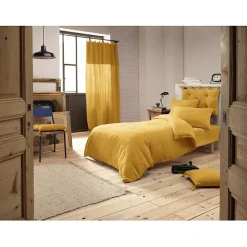L'Effet Papillon Pack housse de couette "Gaïa" toutes dimensions "Gaze de Coton" - Gaïa Safran - Pack 3 Pièces pour lit 90 x 190 cm (1 Housse de co