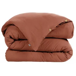L'Effet Papillon Pack housse de couette "Gaïa" toutes dimensions "Gaze de Coton" - Gaïa Terracotta - Pack 4 Pièces pour lit 180 x 200 cm (1 Housse New