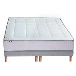 Idliterie Pack matelas ressort et visco et 2 sommiers couette oreiller 180x200