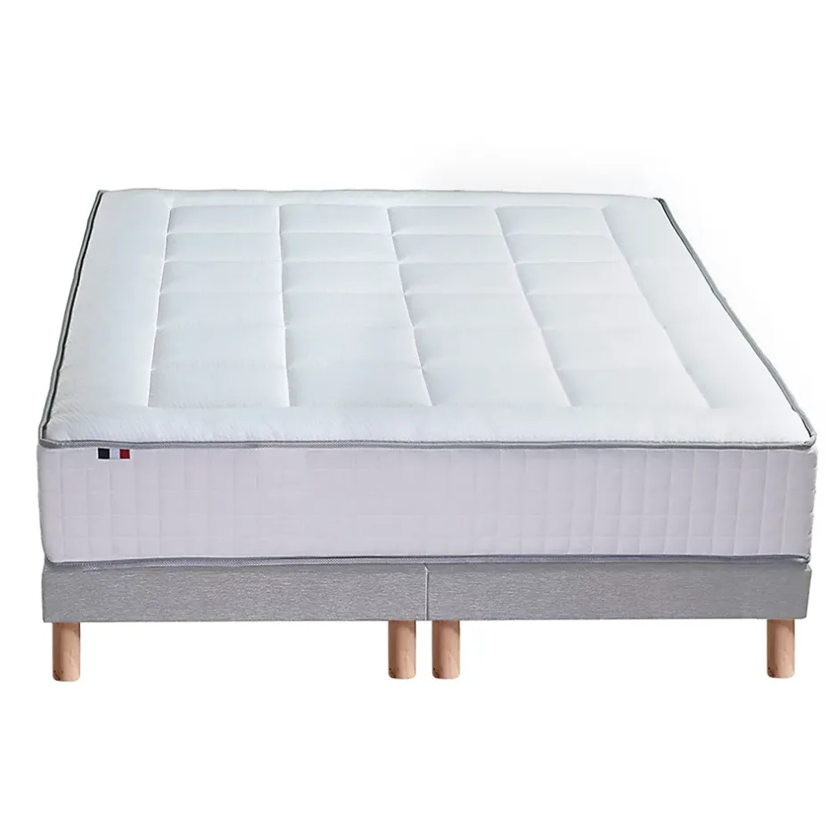 Idliterie Pack matelas ressort et visco et 2 sommiers couette oreiller 160x200 Hot