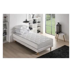 Deko Dream Pack pret a dormir MALIN - Matelas + sommier 90 x 190 + couette + oreiller Sale