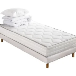 Deko Dream Pack pret a dormir MALIN - Matelas + sommier 90 x 190 + couette + oreiller Sale