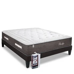 Bellecour Pack Privilège 90x200 cm Matelas Ressorts + Sommier Bois + Protège matelas anti punaise Outlet