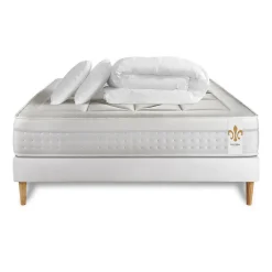 Litier Deluxe Pack sommier kit matelas Ressorts ensachés et mémoire de forme avec couette et oreillers