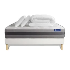 Actisom Pack sommier kit matelas Ressorts ensachés et mémoire de forme avec couette et oreillers Online