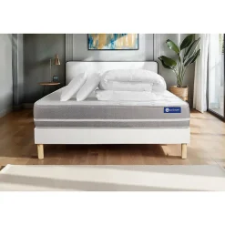 Actisom Pack sommier kit matelas Mémoire de forme avec couette et oreillers Hot