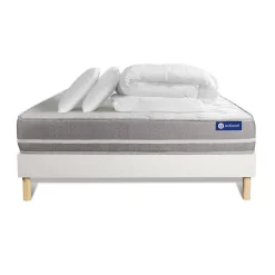 Actisom Pack sommier kit matelas Mémoire de forme avec couette et oreillers Hot