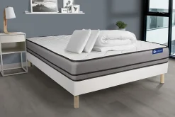Actisom Pack sommier kit matelas Ressorts ensachés avec couette et oreillers