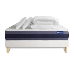 Actisom Pack sommier kit matelas Latex et mémoire de forme avec couette et oreillers Sale