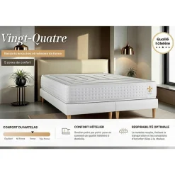 Litier Deluxe Pack sommier kit matelas Ressorts ensachés et mémoire de forme avec couette et oreillers