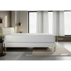 Litier Deluxe Pack sommier kit matelas Ressorts ensachés et mémoire de forme avec couette et oreillers